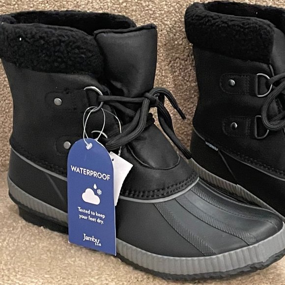 NIB $100 Black JBU by JAMBU Cleveland Waterproof Rain Boots 9 1/2 M - Picture 2 of 6